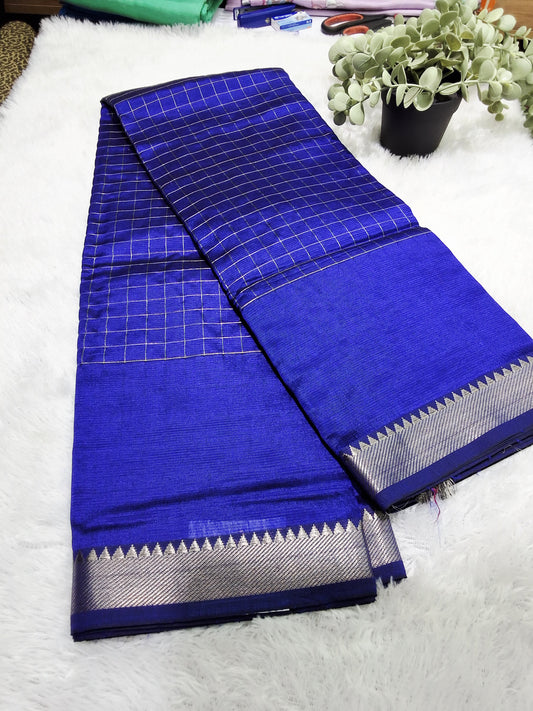Rs0024-4Mangalagiri  handloom pattu checks missing sarees