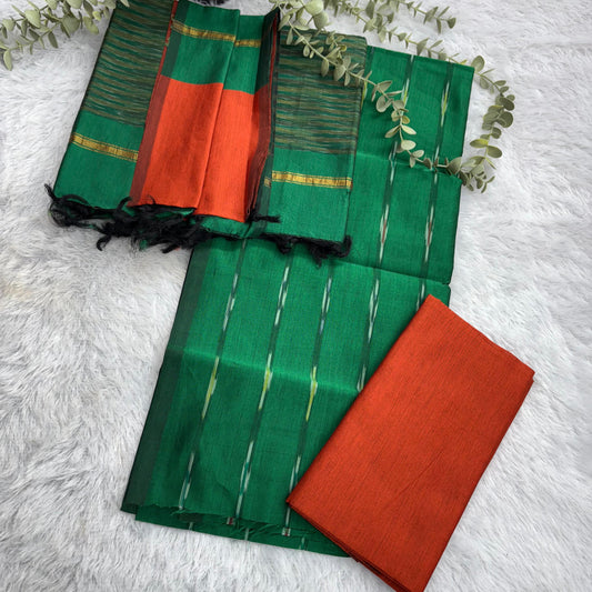 Rs0052-3 Ikkath semi pattu dressmaterials