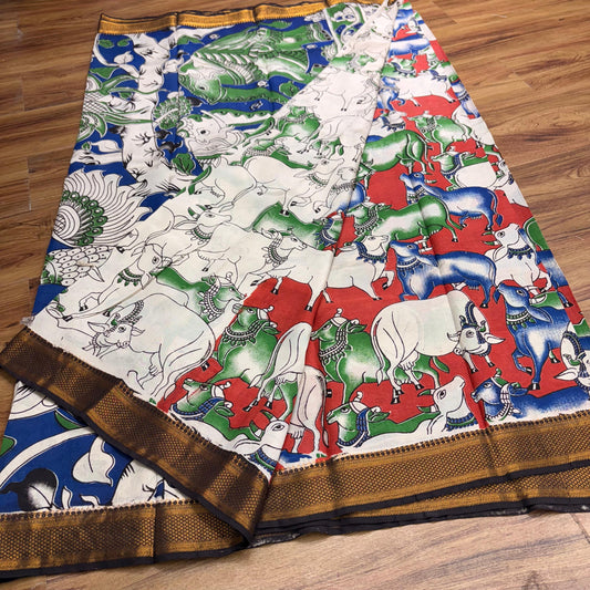 Mangalagiri pichwai print Sarees Rs0038 -3