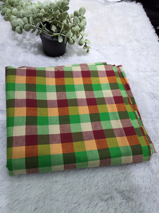 Rs0035-9 checks cotton fabric per mtr