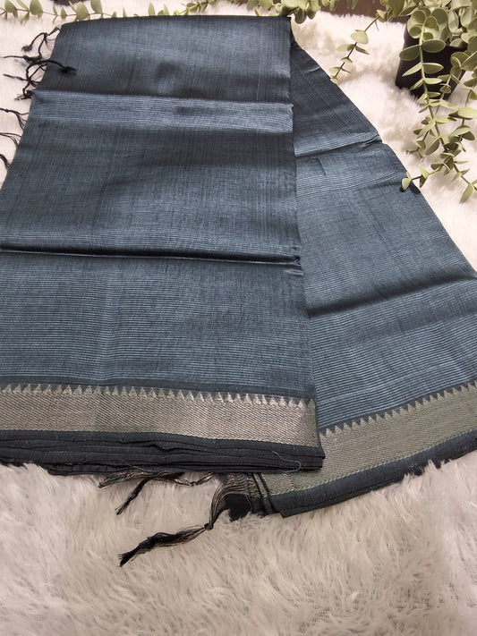 Rs0023-6 Mangalagiri pattu handloom 50-50 border sarees
