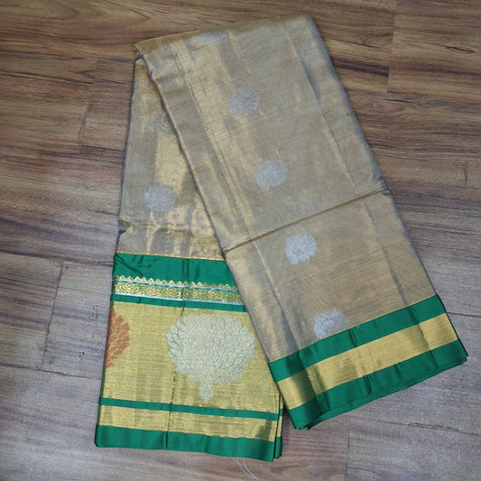 MANGALAGIRI PATTU GOLD ZARI BORDER  TISSUE SAREES RS0011-2