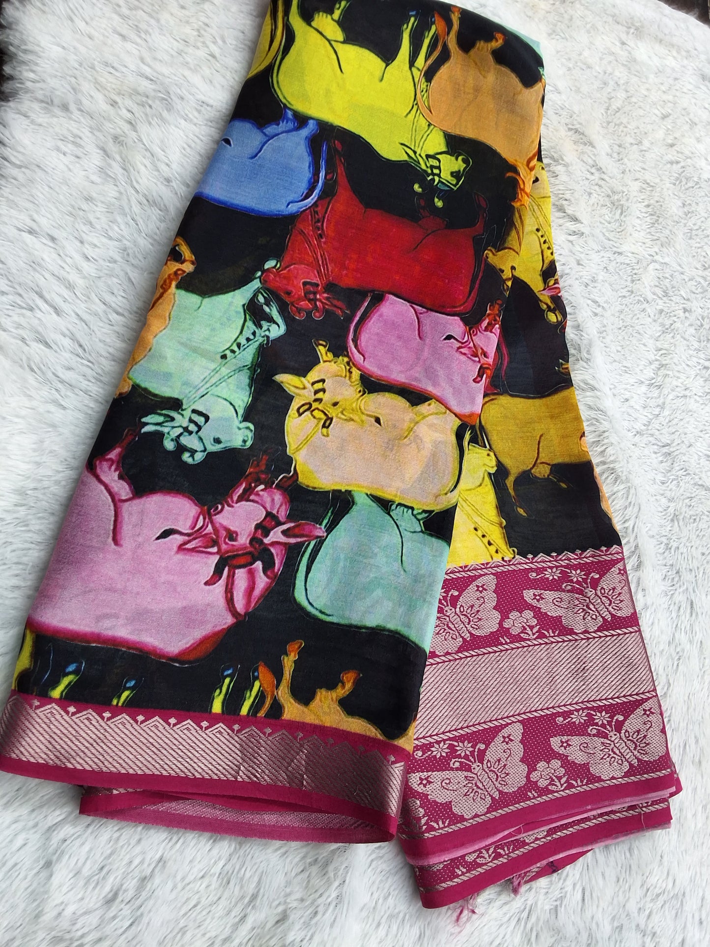 Rs003-1 Mangalagiri pattu Digital print sarees